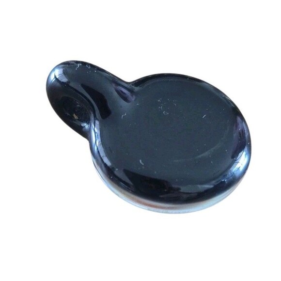 Handmade Glass Pendant with Encased Beige Flower | Art Glass Jewelry | Statement - Picture 3 of 4